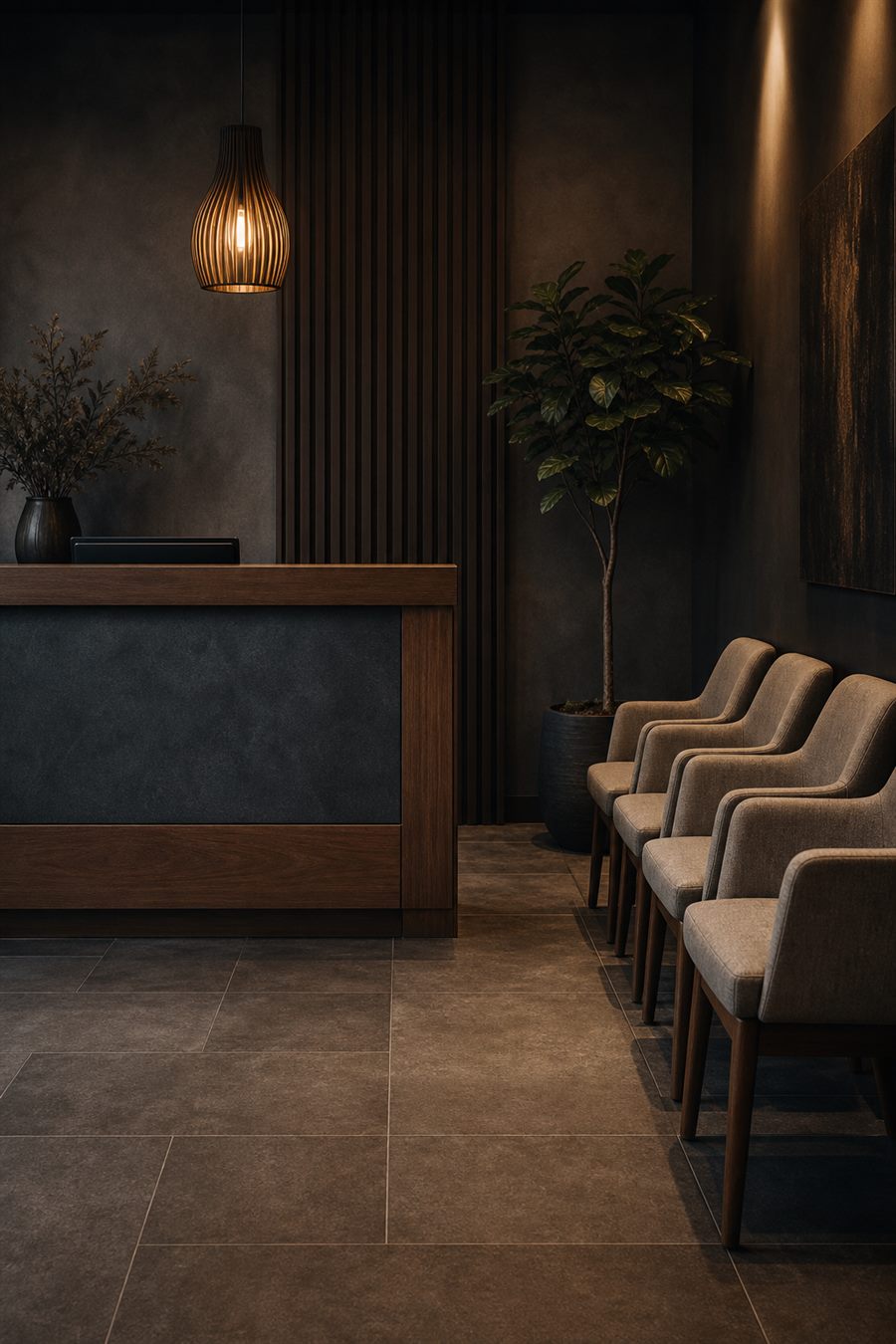 Reception and waiting area at the Stockbridge center